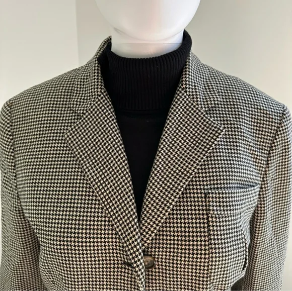 Ralph Lauren Wool (100%) Houndstooth Blazer